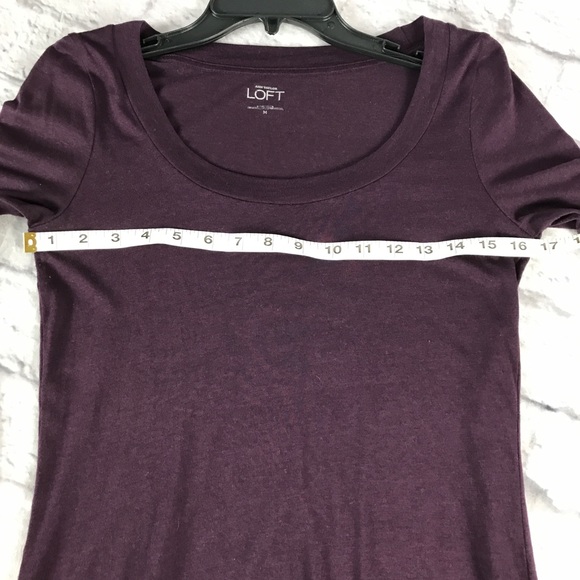 LOFT Scoop Long Tee Pima‎ Cotton/Modal Aubergine Purple - Picture 7 of 9